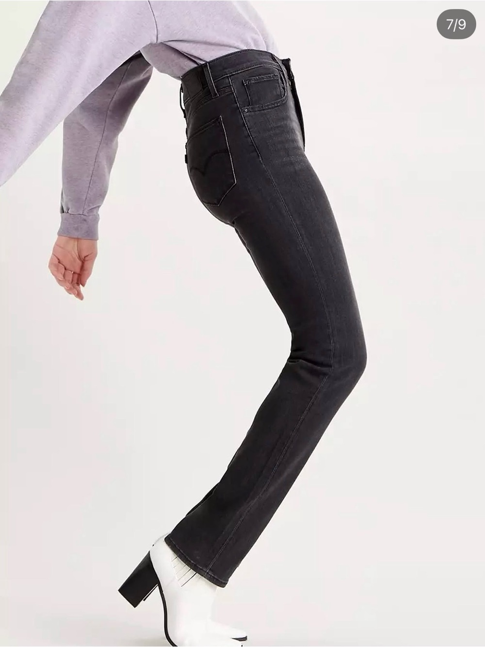 Levi's 724 High Rise Straight Black Charcoal Jeans